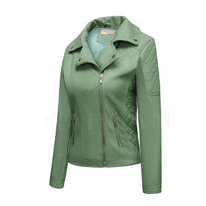 Chaqueta de cuero con soporte para mujer de fabricante profesional, parches personalizados, tela de lona transpirable, hecha en fábrica, solo usada en Pakistán - Product Image 1