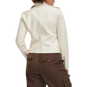 Veste à col rabattu en cuir de mouton véritable pour femmes de Style de rue Design personnalisé durable avec fermeture éclair hiver court - Product Image 3