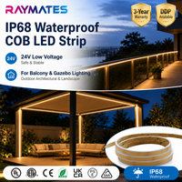 Bande lumineuse LED COB intelligente étanche IP68 DC24V pour extérieur, flexible, haute densité, pour balustrade de balcon