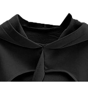 Polyester/Cotton Women's Winter Fleece Eco-Friendly Windproof Breathable Embroidered 340g <b>Black</b> <b>Crew</b> <b>Neck</b> Regular Sleeve Solid - Product Image 2
