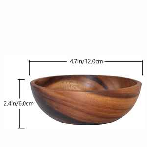 Cuenco para servir de calidad alimentaria hecho a mano de madera de acacia tallada bonita y ecológica para ensaladas, frutas y aperitivos en casa o fiestas - Product Image 3