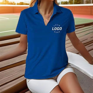 Tela elástica transpirable de algodón Kni comprimido personalizada nueva y elegante para mujer para Polo ajuste muscular de tres botones - Product Image 1