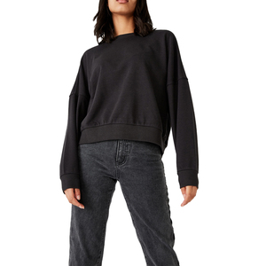 Sweat-shirt personnalisable pour femme, coupe ample, manches longues, couleur unie, style streetwear, respirant, en coton, décontracté, hiver - Product Image 2