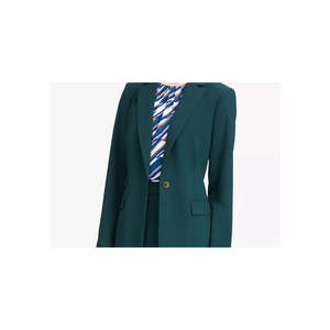 เสื้อเบลเซอร์สีน้ำเงินแบบกระดุมเม็ดเดียวสำหรับผู้หญิง Calvin Klein ชุดสูทธุรกิจสามกระเป๋าพร้อมลายพิมพ์ แขนเสื้อถักแบบสามส่วน ไซส์ 16 - Product Image 2