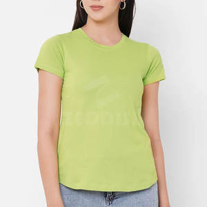 2025 último diseño verano Casual mujer camiseta algodón poliéster venta al por mayor logotipo personalizado camiseta - Product Image 1