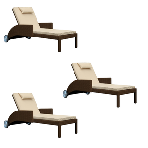 Meubles de jardin imperméables en rotin confortable loisirs piscine inclinable lit plage extérieur chaise longue chaise de piscine - Product Image 3