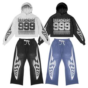 เสื้อฮู้ดลายพลอยเทียมระบายอากาศได้ดีมีฮู้ดผ้าฝ้ายผสมผ้าฝ้าย - Product Image 4