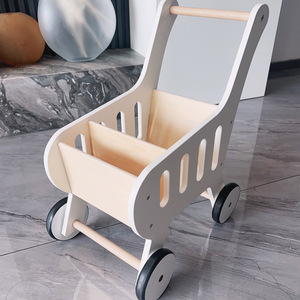 Nouvelle poussette lune en bois blanc de style nordique, jouet éducatif précoce pour enfants, trotteur à pousser à la main, jouets pour enfants, garçons et filles - Product Image 3