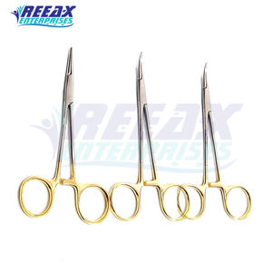 Reeax enterpries' สแตนเลสสีทองจับห้ามเลือดคีมปลายโค้งตรงล็อคเครื่องมือผ่าตัดพื้นฐาน - Product Image 2