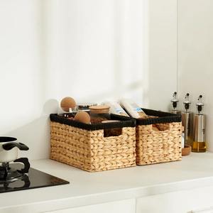 Panier décoratif avec bords en tissu, panier de rangement fait à la main, vente en gros, écologique, fabriqué au Vietnam - Product Image 4