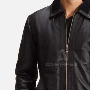 2025 veste en cuir uni personnalisée veste de moto en cuir matelassé pour hommes vêtements d'extérieur équitation et protection veste en cuir de motard - Product Image 5