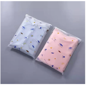 Custom Printed Logo PVC Plastic <b>Bags</b> for <b>Clothing</b> Packing Zipper Slide Lock With Heat Seal Handle for T-Shirts Underwear Shoes - Product Image 3