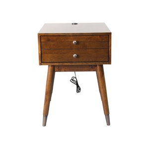 Mobilier d'intérieur de luxe Michel prêt à expédier Table de chevet pratique à charge USB avec beauté ancienne et design pratique - Product Image 3