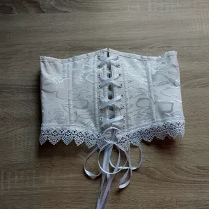 Luxury <b>White</b> Brocade Bodysuit <b>Corset</b> <b>Lace</b> Design for Women Adjustable Tummy Control Shapewear Breathable Fabric OEM ODM Service - Product Image 6