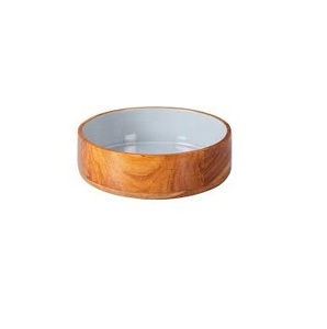 Handcrafted Mango Wood Salad Bowl with Tropical Leaf Floral Enamel Inner Lining Wholesale Customize Handmade Wooden Serving Bowl - Product Image 5