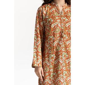 Camisa de Lino IUSTK-261 con Estampado Dorado y Diseño Floral para Uso en Exteriores - Product Image 2