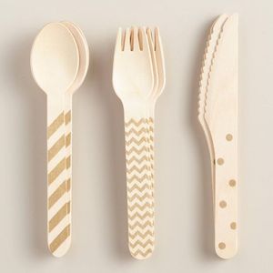 ชุดช้อนส้อมมีดไม้ดีไซน์โบราณสำหรับอาหารเย็นชุดช้อนส้อมมีดดีไซน์หรูหรา - Product Image 4
