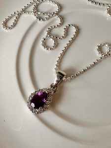 Collier d'améthyste Pendentif en argent sterling 925 Bijoux faits main en pierres précieuses Cadeau pour elle Collier élégant pour femme - Product Image 4