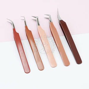 Top Rated Fiber Tip Eyelash Extension Tweezer 45 degree 90 degree Curved Classic Isolation <b>Precision</b> <b>Tool</b> for Lash Separation - Product Image 1