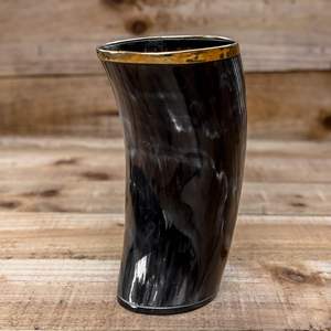 Coupe en corne naturelle viking, écologique, religieuse, pour le miel et la bière - Product Image 4