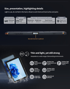 TC100-Lite <span class=keywords><strong>10</strong></span>.1inch <span class=keywords><strong>Android</strong></span> 14 công nghiệp gồ ghề Tablet PC 1920x1200 hiển thị độ phân giải 4 + 64GB mtk6765 CPU 10000mAh pin mới - Product Image 5