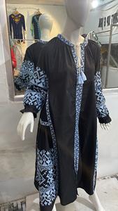 High Quality <b>Bridesmaid</b> Cotton Clothing Cross Embroidery <b>Dress</b> Balloon Long Sleeve Fancy Explosive <b>Dress</b> Women Ukrainian <b>Dress</b> - Product Image 2