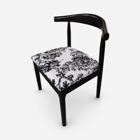 Kursi Santai Antik Berbahan Kayu Solid Gaya Prancis dengan Beludru, Desain Terinspirasi Clover-back, Sandaran Tangan Vintage, Sandaran Punggung Rumah Bergaya Mewah Ringan Kasual