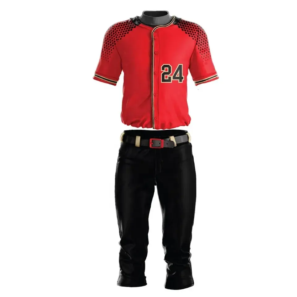 ملابس مريحة للارتداء مع فريق البيسبول جودة عالية سعر بالجملة بوليستر 100% جيرسي قابل للتنفس جودة عالية