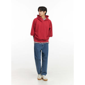 Sweats à capuche personnalisés sweat à capuche hip hop demi-manches sweats à capuche avec impression de mode pour hommes pullover sweats à capuche avec logo OEM - Product Image 4