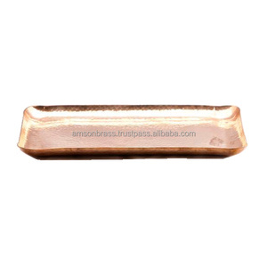 Royal Metal Copper Tray / <b>Tabletop</b> Serving Tray With Brass Side Handle High Quality Engraving Design - Product Image 6