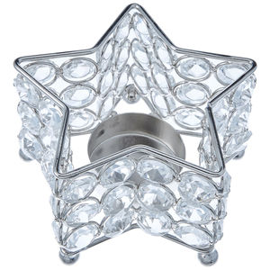 Grand bougeoir en cristal argenté Forme ronde Idéal pour T-Light Design élégant Vendeur chaud à prix compétitif - Product Image 1