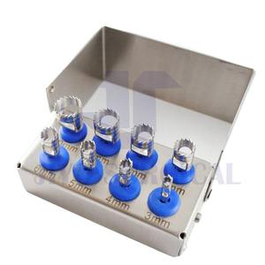 Juego de brocas de trefina de 8 piezas | Kit de implante de injerto óseo para cirugía dental | Fresas de trefina de acero inoxidable con marcas de profundidad - Product Image 6
