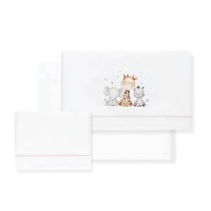 Juego de 3 Piezas de Ropa de Cama para Cuna con Diseño de Jirafa y Elefante, Sábanas de Bebé 100% Algodón con Patrón Tejido - Product Image 1