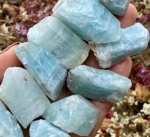 Piedra preciosa en bruto de Aguamarina Natural de forma libre de gran calidad para hacer piedras preciosas talladas de temporada de verano para joyería de plata para mujer - Product Image 4