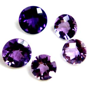 Piedra preciosa suelta de corte facetado de amatista púrpura Natural 100%, tamaño personalizado, forma brillante redonda, piedra Natural para uso en joyería - Product Image 3
