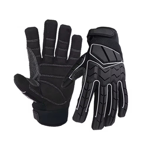 Guantes mecánicos de cuero de doble palma Guantes de trabajo de dedos completos Guantes DE TRABAJO resistentes de uso general para uso industrial - Product Image 3