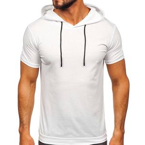 Camiseta con Capucha para Hombre, Cuello Redondo, Ajustada, Clásica, Informal, de Manga Corta, con Cordón Ajustable - Product Image 2