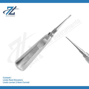Lindo Levian 2,5mm elevador de raíz curvada alemán de alta calidad de acero inoxidable elevador de extracción Dental fabricante Pakistán - Product Image 2