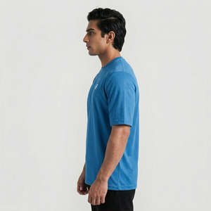 T-shirt de compétition RP 100 % polyester bleu impérial, design uni, respirant, compressé, 200 grammes, en coton/fibre de bambou tricoté - Product Image 3