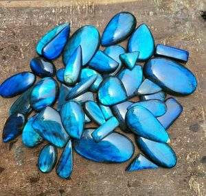 Lot de pierres de labradorite naturelle, cabochon, feu bleu, pierres précieuses, lot mixte, polies à la main, pierres en vrac, vente en gros de labradorite - Product Image 5