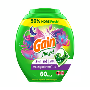 ผงซักฟอกแบบเม็ด 3-in-1 ยี่ห้อ Wholesale Gain Flings จำหน่ายแบบยกแพ็ค คุณภาพพรีเมียม พร้อมสารเพิ่มประสิทธิภาพ Oxi Boost สำหรับซักผ้าแบบวงรี ขนาด 10 กรัม - Product Image 3