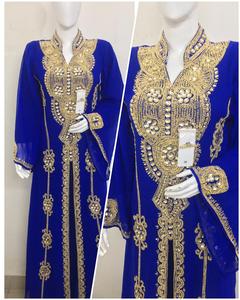 Vestido largo de boda de noche americana de lujo para mujer, Eid Club para ropa de fiesta, ropa de trabajo con lentejuelas a mano Abaya, vestido musulmán para mujer - Product Image 5