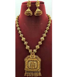 Impresionante Juego de Collar Largo con Terminación en Oro Mate de Primera Calidad con Aretes para Bodas, Colección para Mujer - Product Image 1