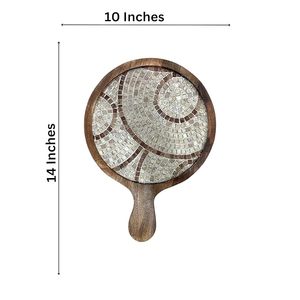Plato de servicio de madera hecho a mano de fabricación OEM perfecto para hogares modernos que buscan utensilios de cocina funcionales y decorativos - Product Image 2