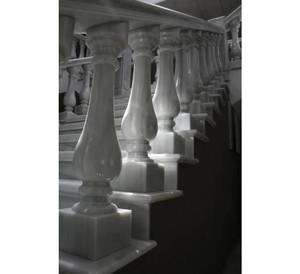 Modern Design Marble White Baluster Quartzite High Quality Gemstone Agate Custom Made for Villas Gardens Hotels - Product Image 1