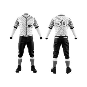 Ensemble de maillots de baseball personnalisés ODM OEM pour hommes, pantalons en polyester boutonnés pour jeunes, et uniformes de softball à sublimation - Product Image 2
