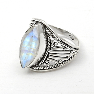 Export Quality Stylish Handmade 925 Sterling <b>Silver</b> 100% Natural Rainbow Moonstone Gemstone <b>Rings</b> for Her Fine <b>Statement</b> Jewelry - Product Image 2
