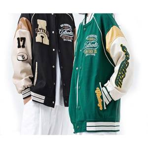 Top Quality <b>Leather</b> Sleeve Wool Body Custom Varsity Jacket/ Hip Hop Newest Design Custom Own logo <b>Bomber</b> Lettermen Jacket - Product Image 4