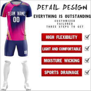 Uniforme de Fútbol Personalizado Unisex, Nuevo, para Entrenamiento Deportivo, Transpirable, de Manga Corta, Conjunto de Uniforme de Equipo - Product Image 6