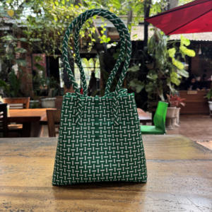 Premium Handmade Woven Bag Soft Fashionable Plastic Recycled <b>Handbag</b> Versatile <b>Accessory</b> for Apparel - Product Image 6